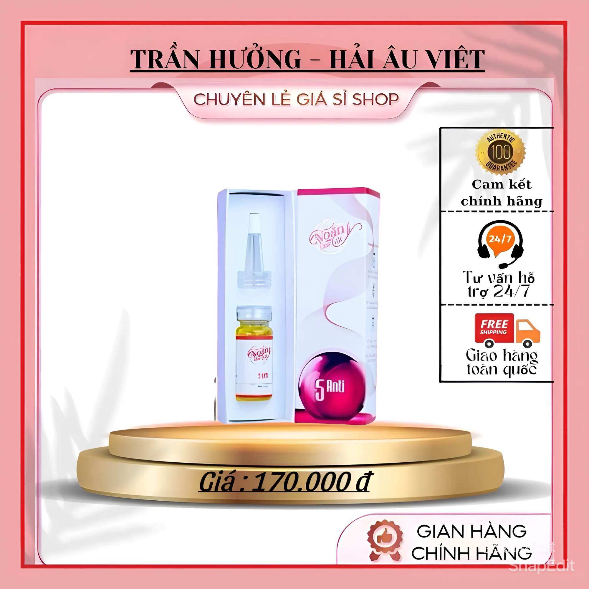 Tinh chất cấp ẩm serum noãn thực vật 5anti 12ml tặng chai 6ml hải âu việt