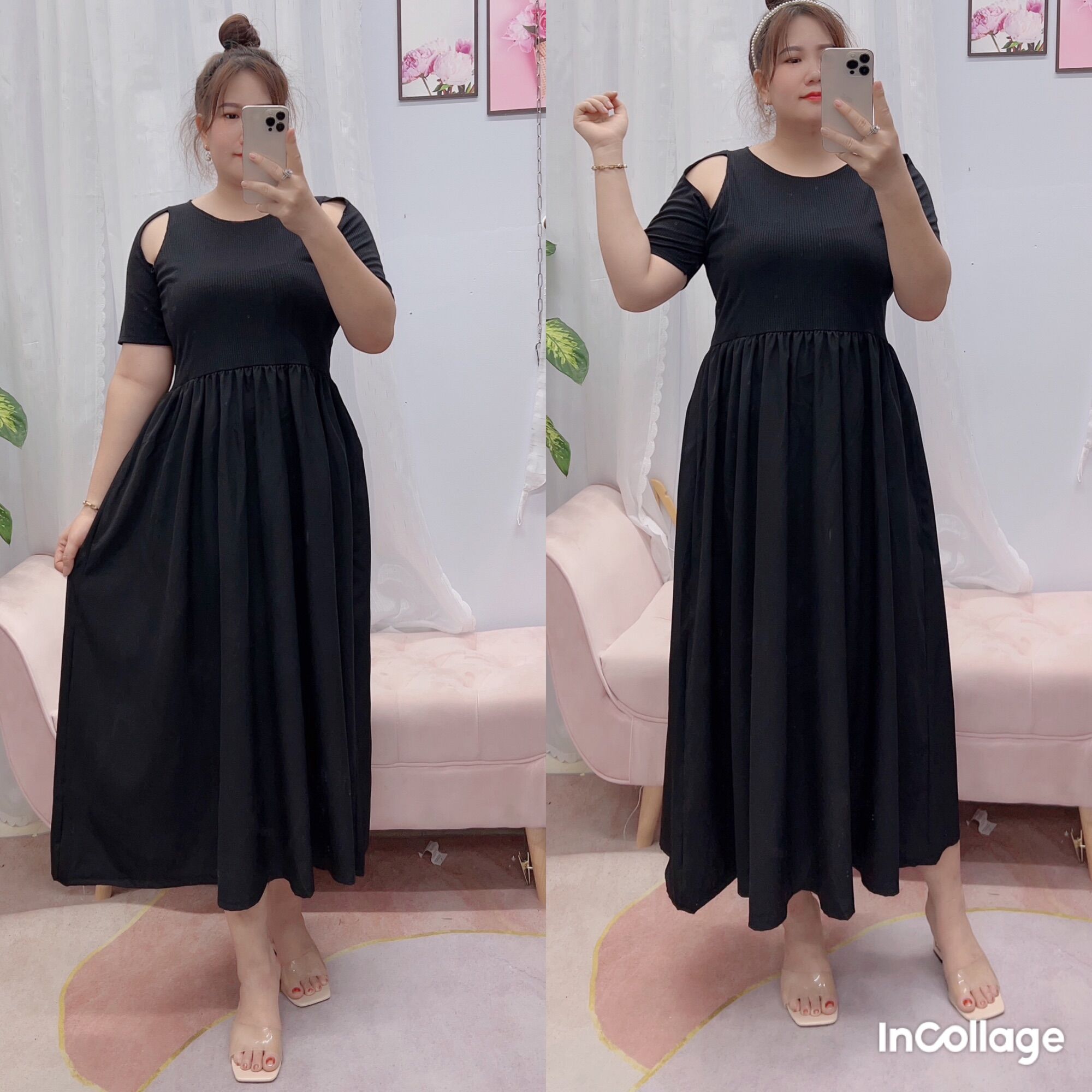 Đầm maxxi phom dài xẻ tà