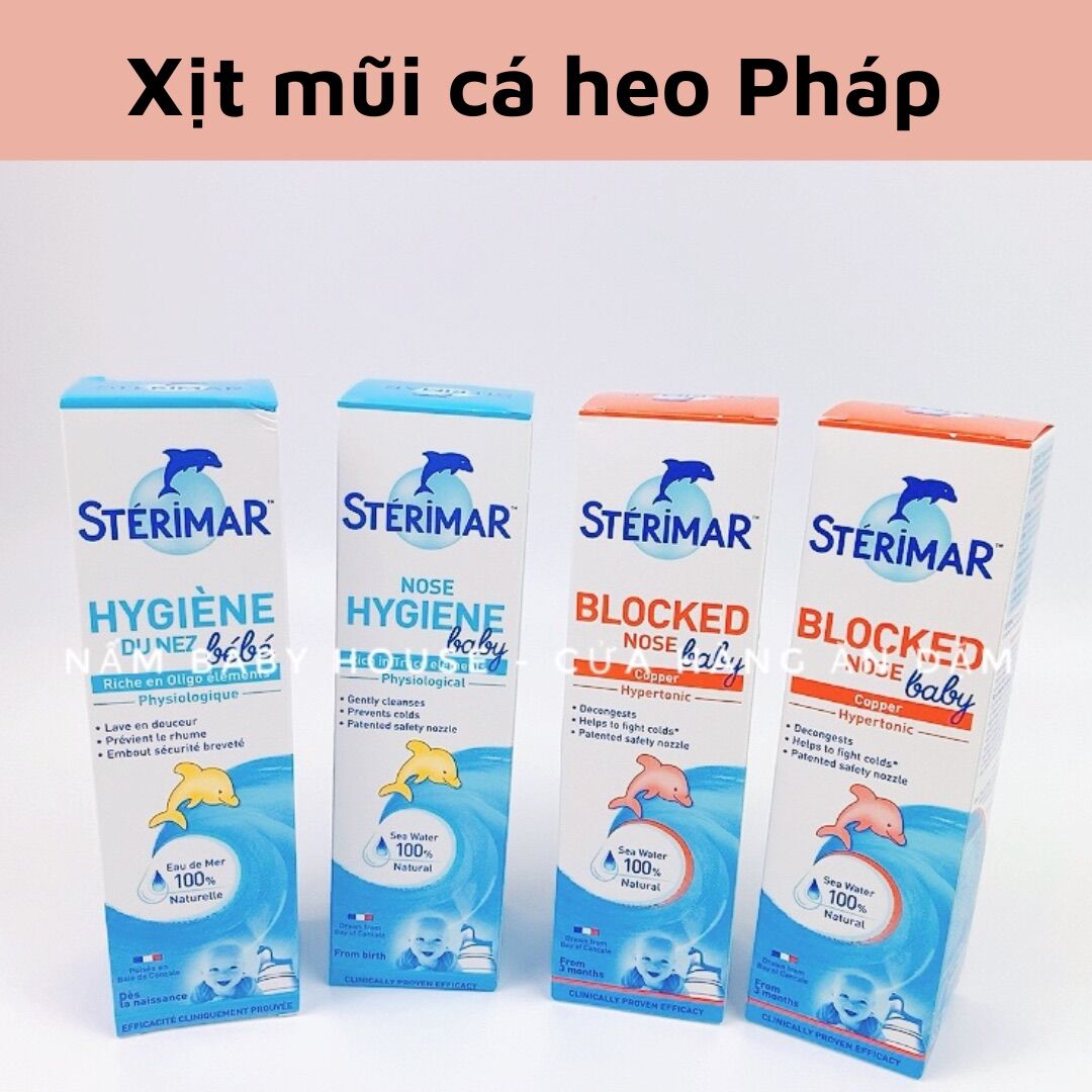 Xịt mũi cá heo Sterimar Pháp dành cho bé từ 0 tháng tuổi 100ml