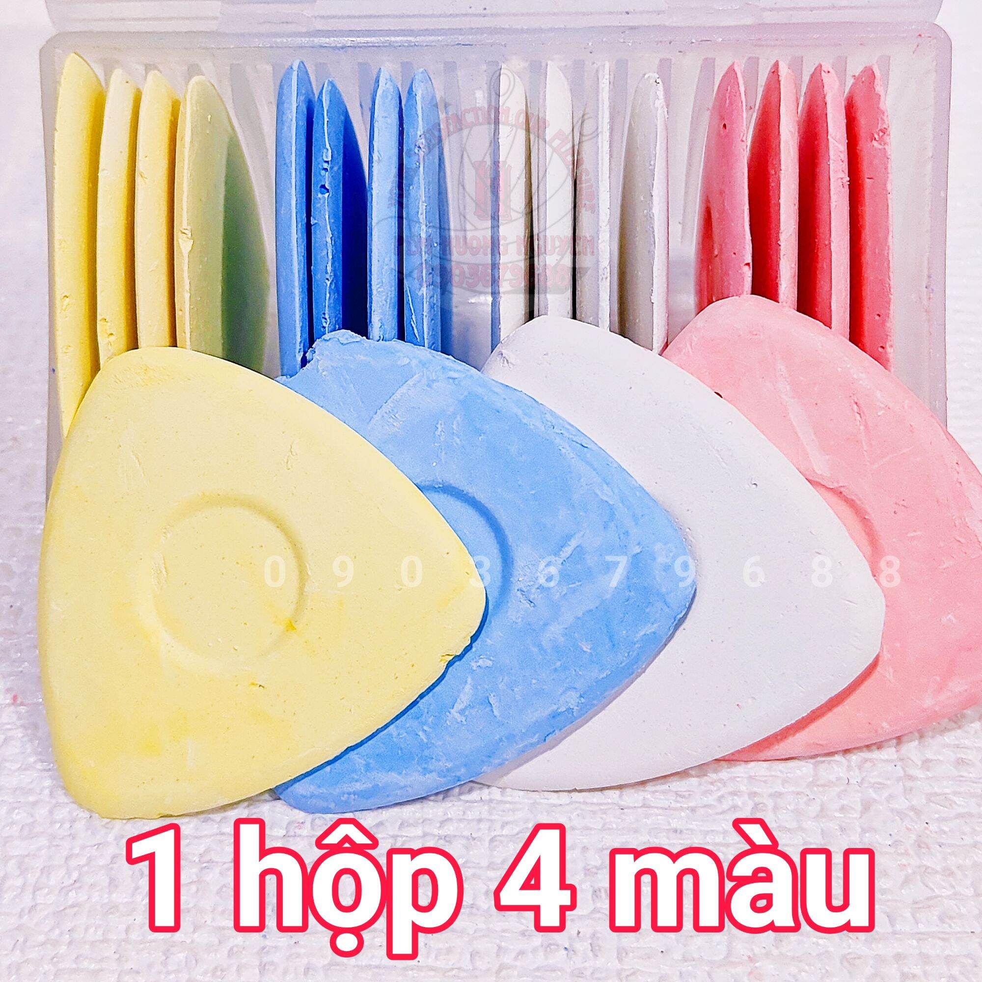 Phấn may hộp nhựa, phấn vẽ lên vải phấn siêu nhẹ nhập (hộp 20 viên)
