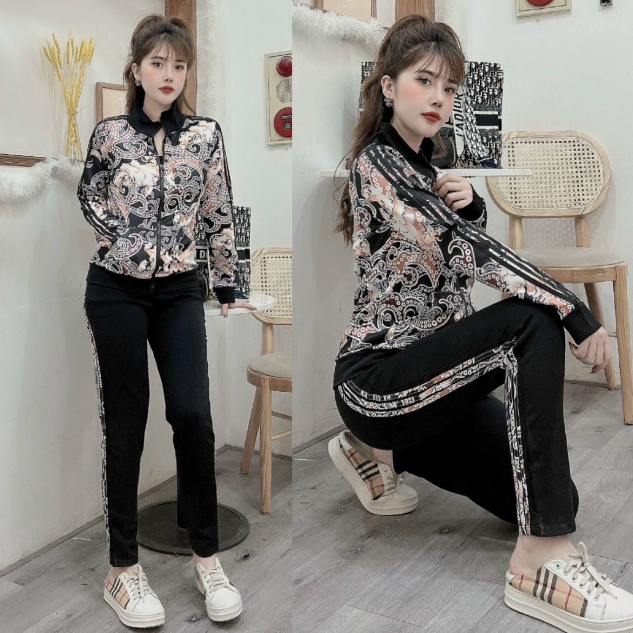 ĐỒ BỘ THỂ THAO THU ĐÔNG HỌA TIẾT KHÓA KÉO CAO CẤP