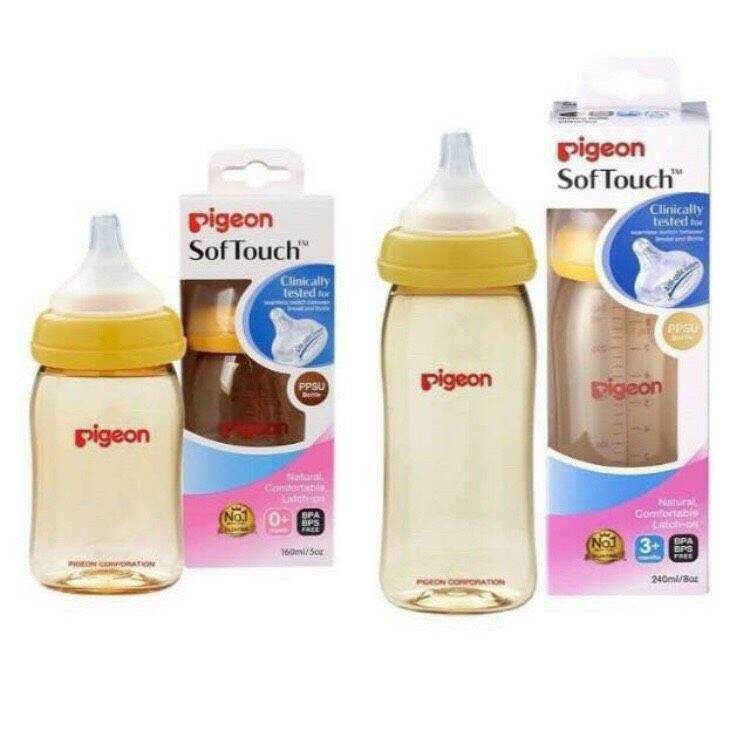 Bình sữa pi Softouch cổ rộng dung tích 160ml và 240ml -ppsu có núm kèm theo bình
