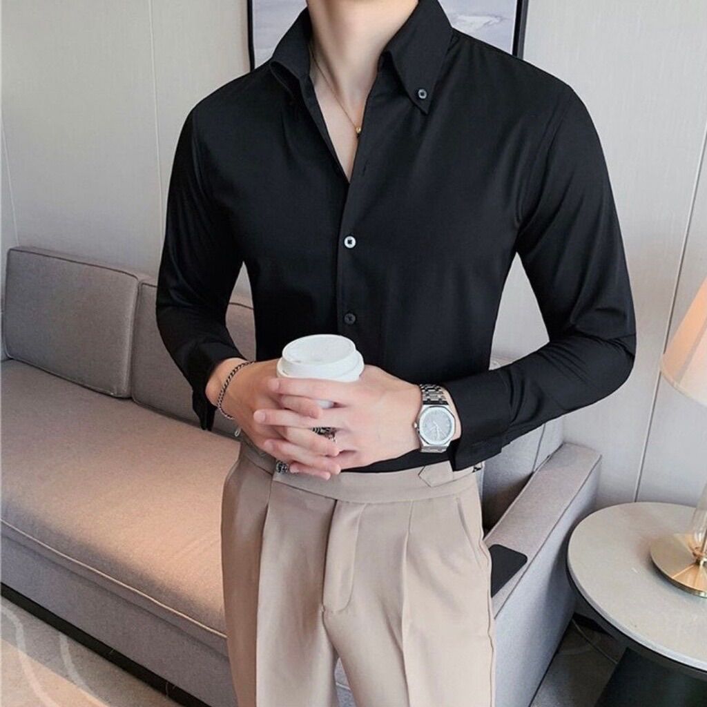 Áo sơ mi nam dài tay công sở, áo sơ hàn quốc mẫu mới, chất lụa cao cấp.