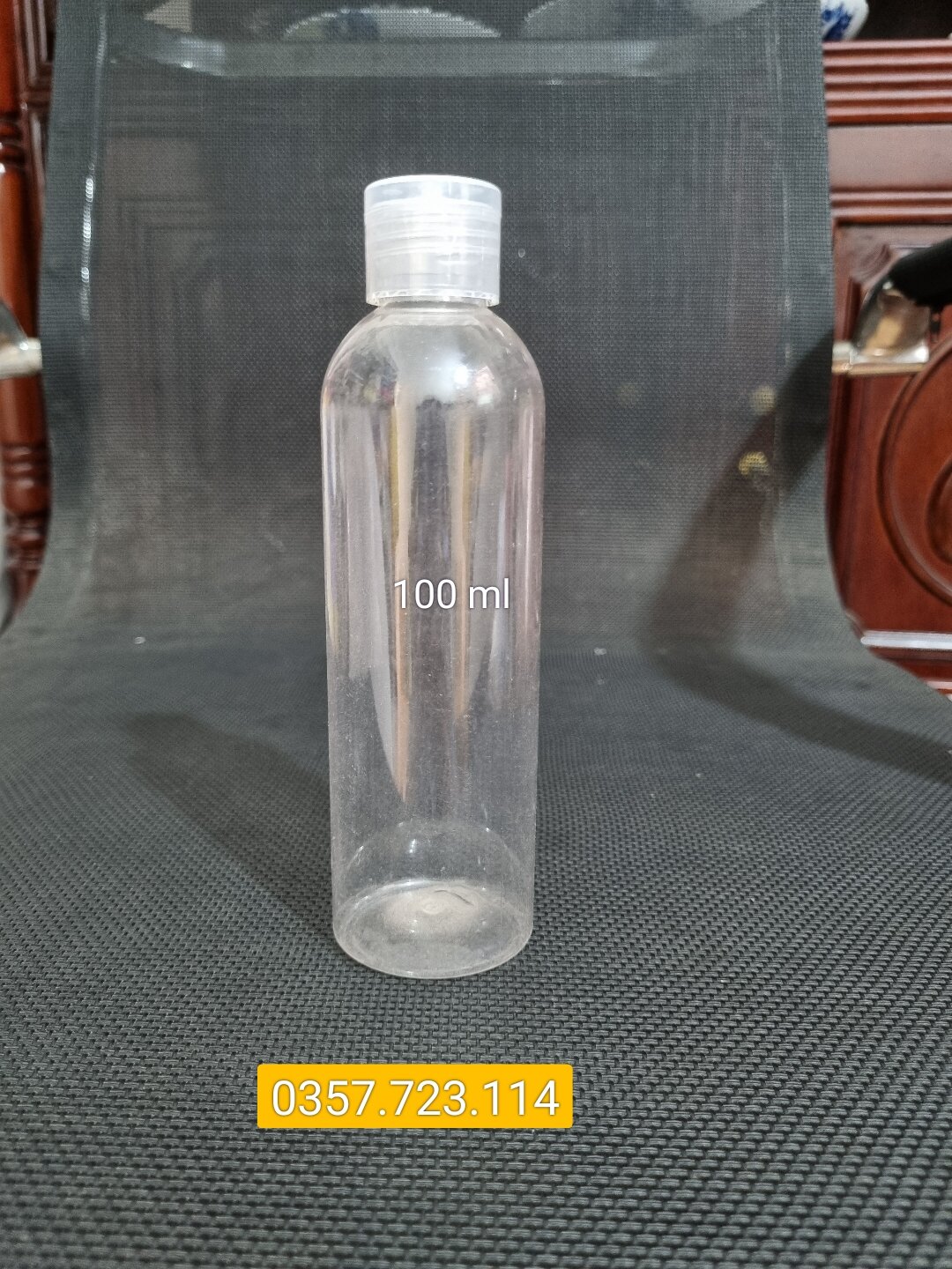 Chai nhựa trong 100ml nắp bật