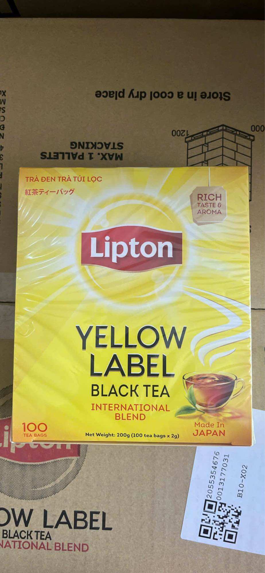 Trà Lipton Túi Lọc Nhãn Vàng hộp 100 gói/2G(hàng Cty VN Và Nhật)