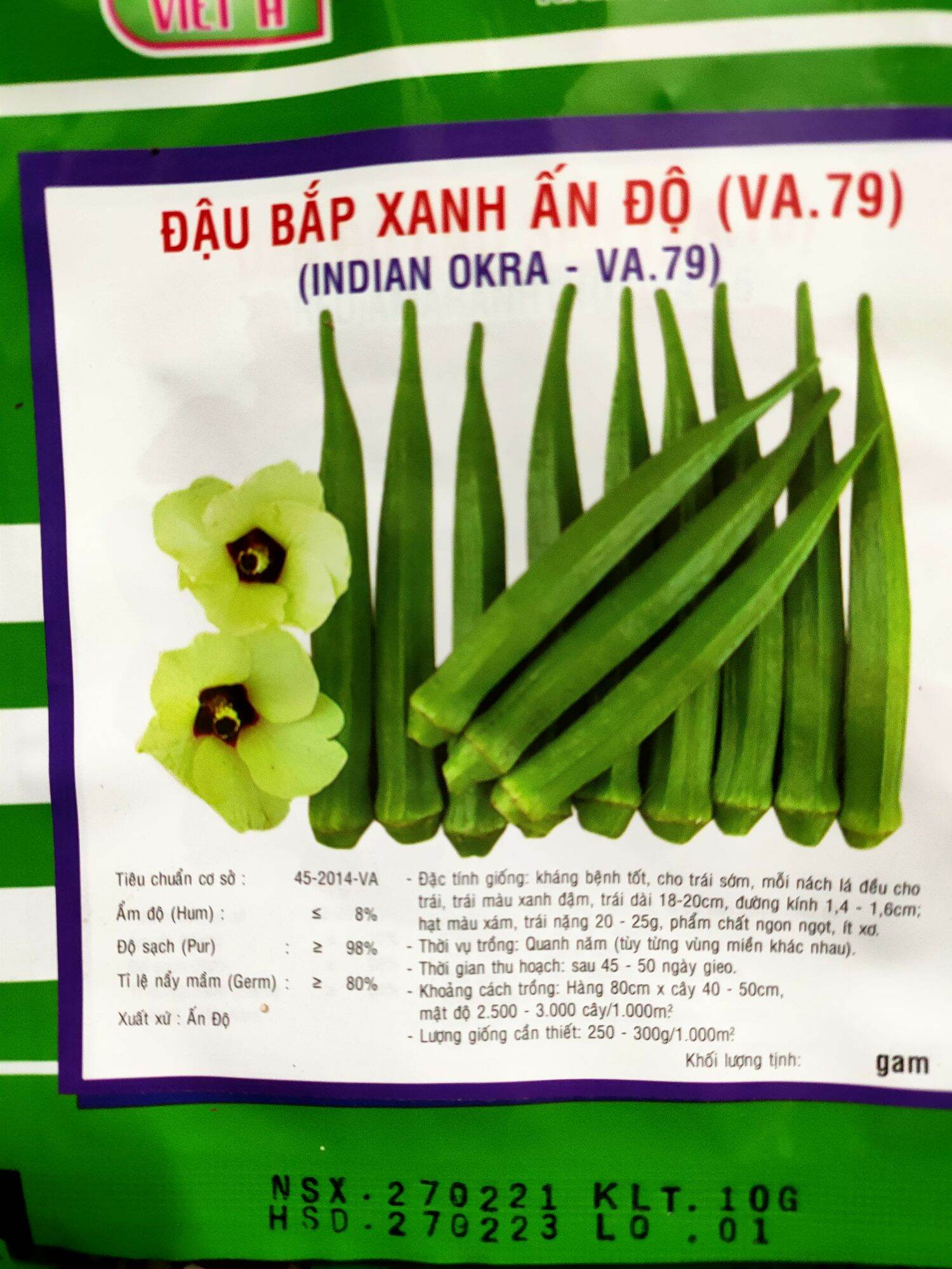hạt giống đậu bắp xanh gói[10g]