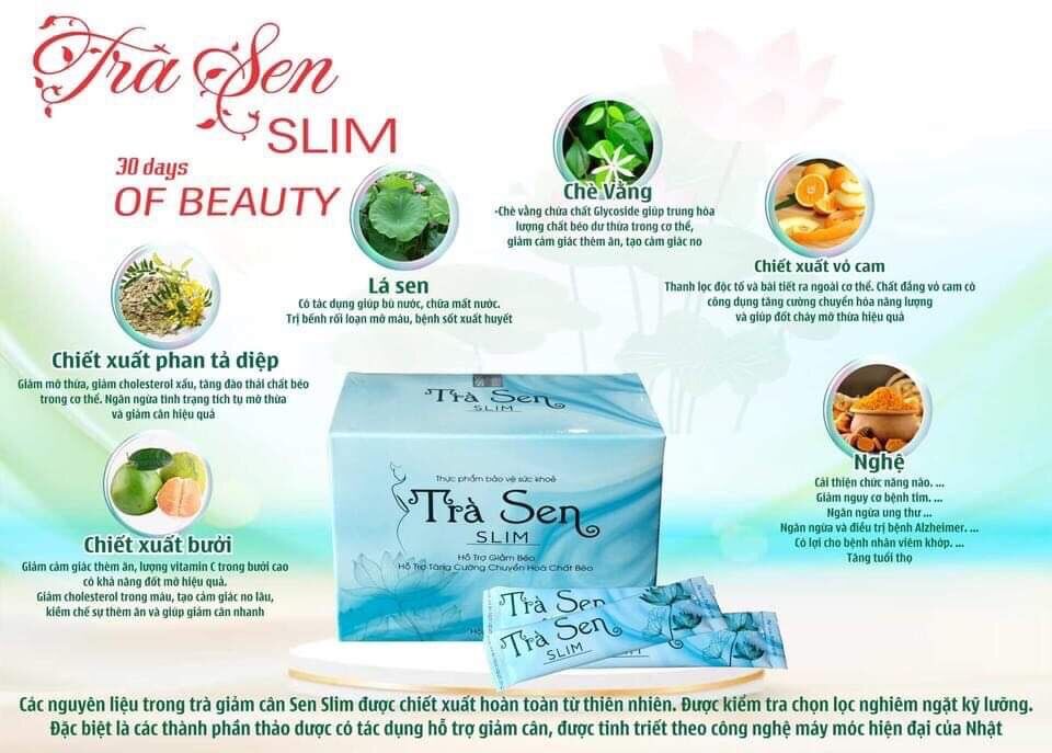 Trà sen slim giảm cân 30 gói