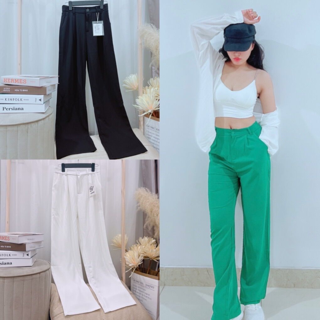 Quần tây ống suông, quần ống rộng vải cao cấp