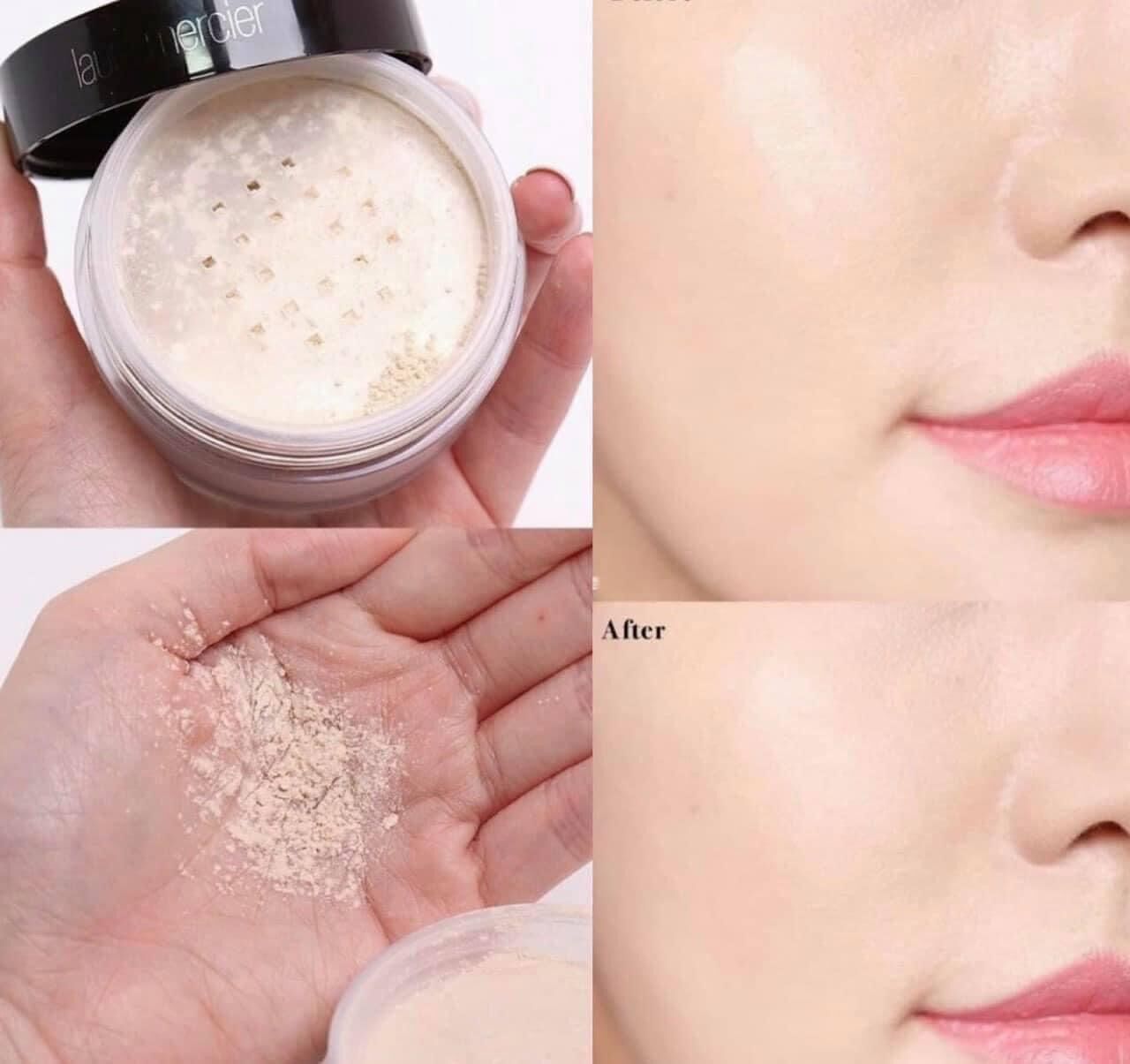 Set Laura Mercier mini phấn phủ và sáp mắt nhũ