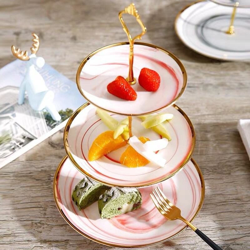 Khay pancake 3 tầng vân đá cao cấp