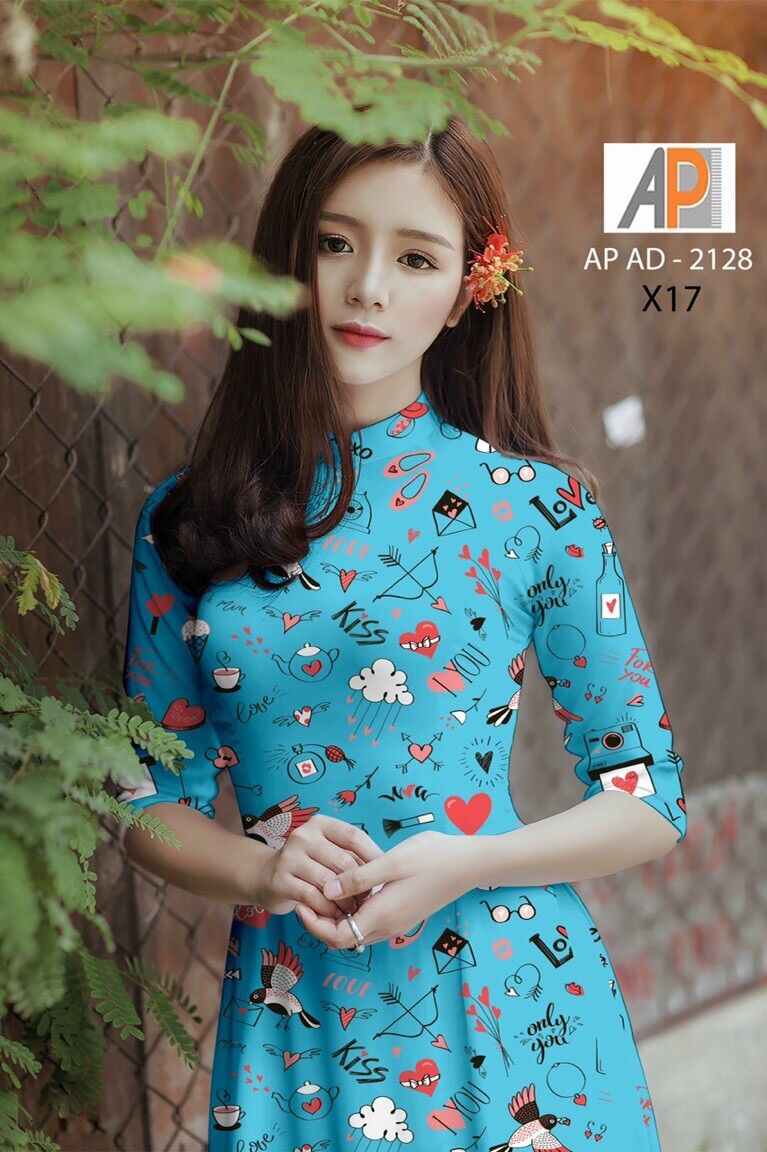 Vải áo dài hoa nhí nền trắng