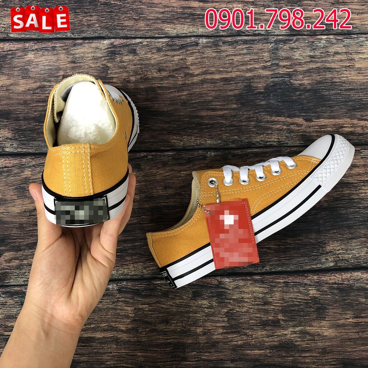[Ảnh thật] Giày thể thao Converse Vàng Cổ Thấp Nam Nữ