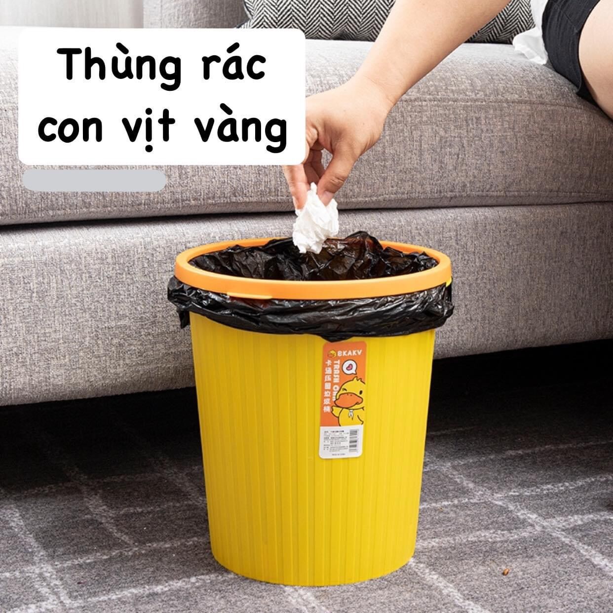 Thùng rác con vịt vàng