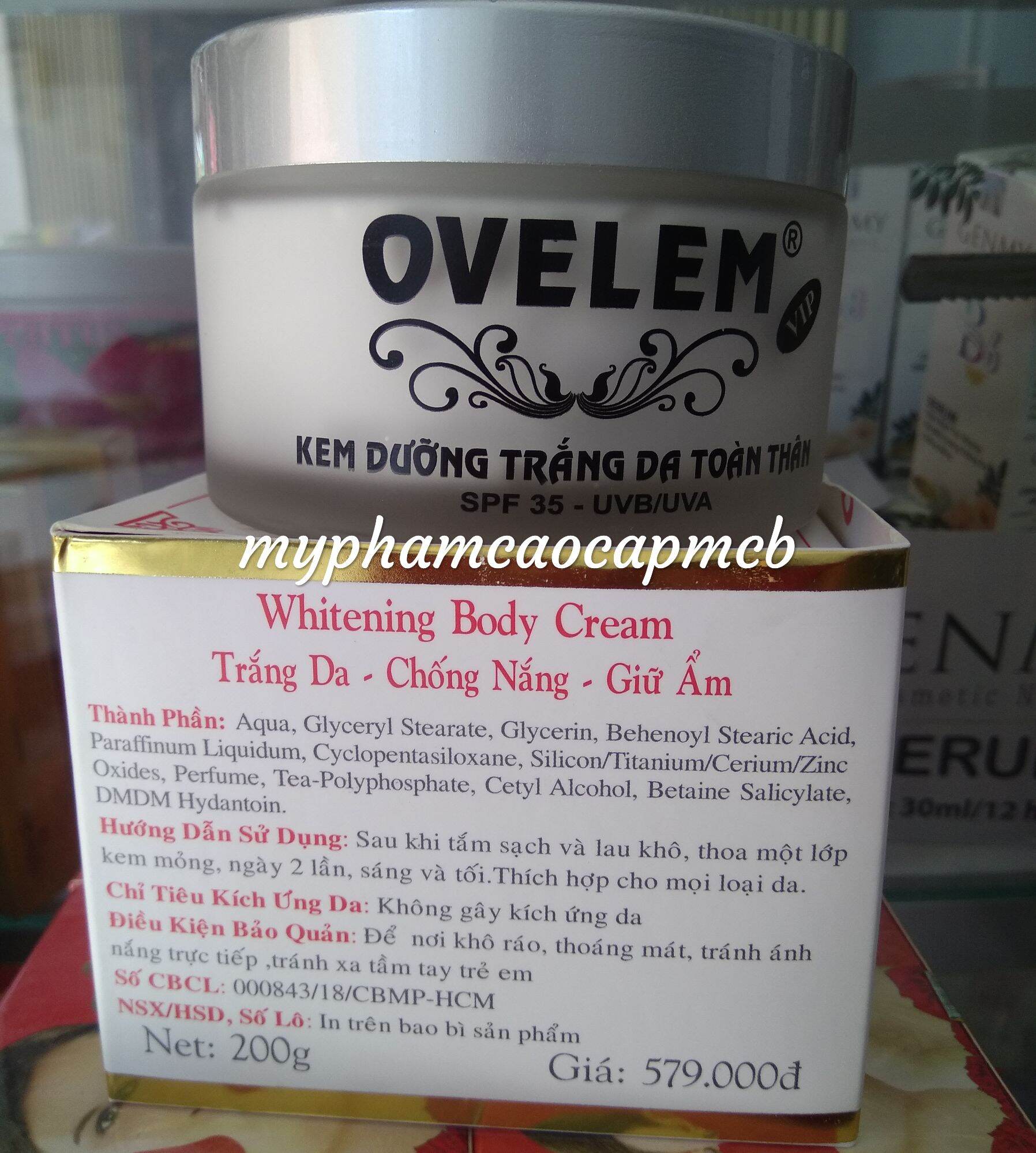 KEM BODY TRẮNG DA OVELEM 200G