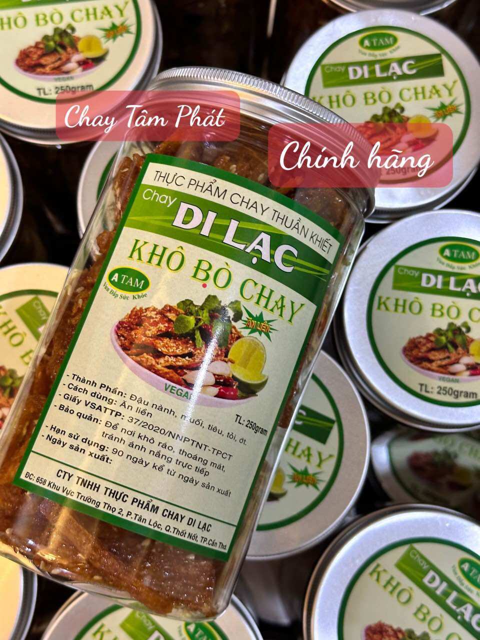 Hộp 250g khô bò chay ăn liền/ ròn ngon tuyệt vời