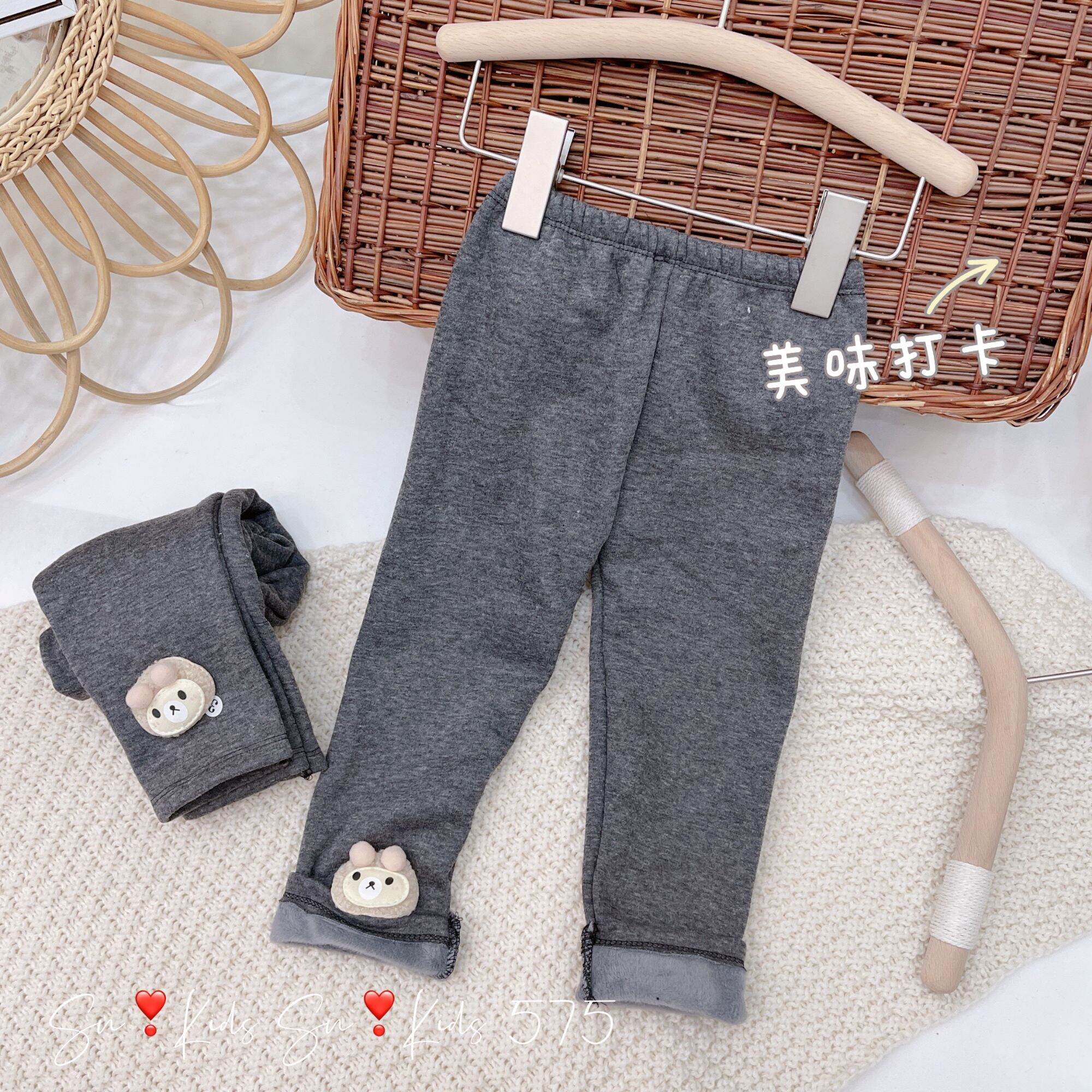 Quần legging bé gái lót lông siêu ấm