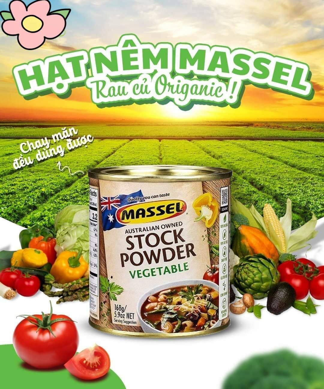 Hạt nêm Massel hữu cơ Úc 168gr