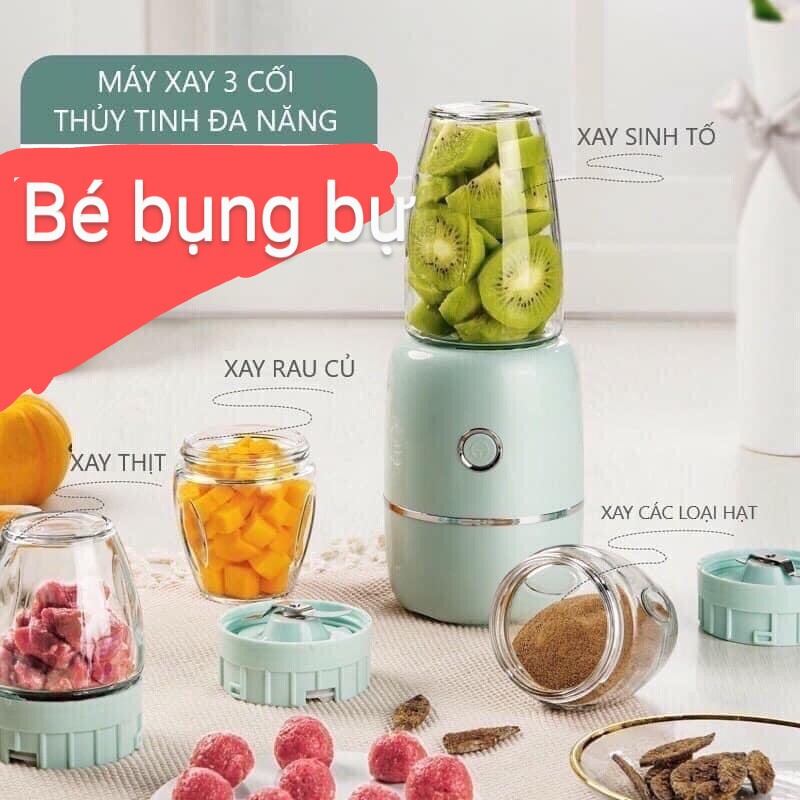 Máy xay đa năng 3 cối xay đồ ăn dặm nội địa Trung chính hãng