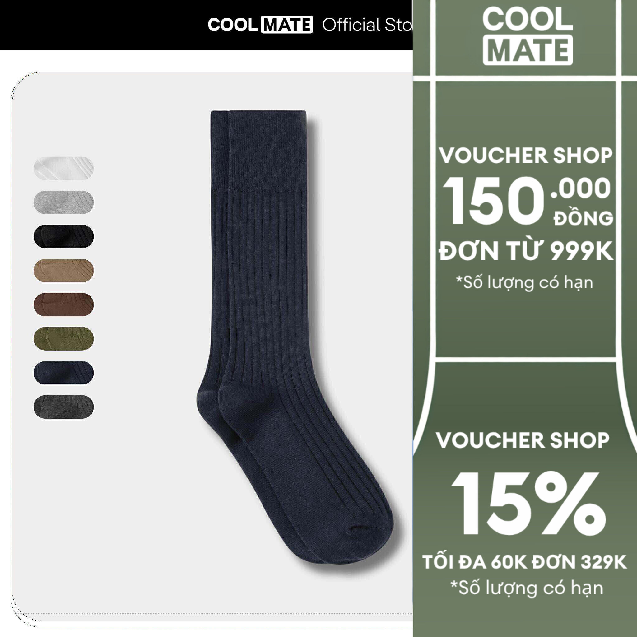 Tất cổ dài Cotton Ribbed Coolmate Thoáng khí