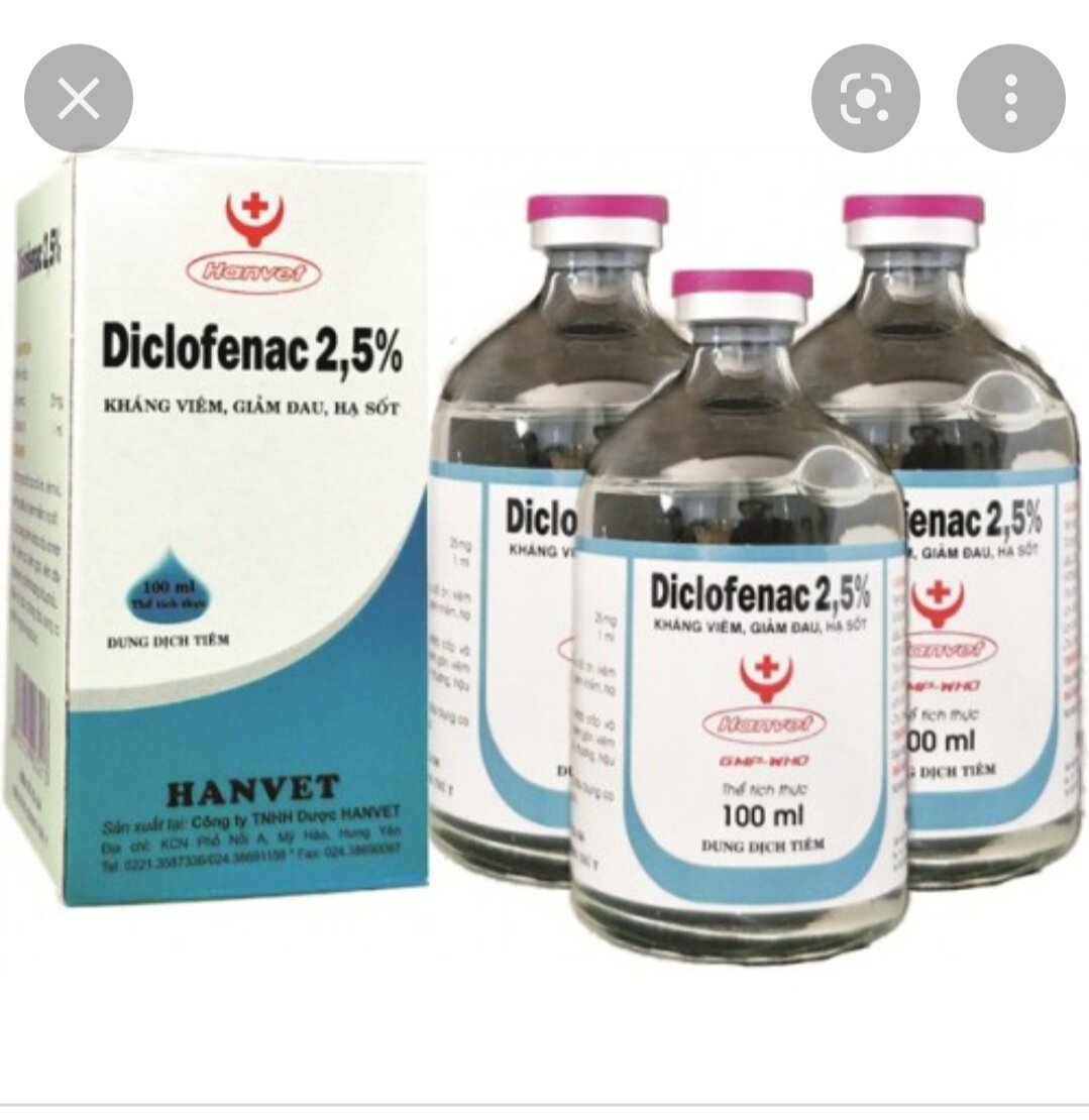 Diclofenac 2,5% Kháng viêm, giảm đau, hạ sốt 100ml