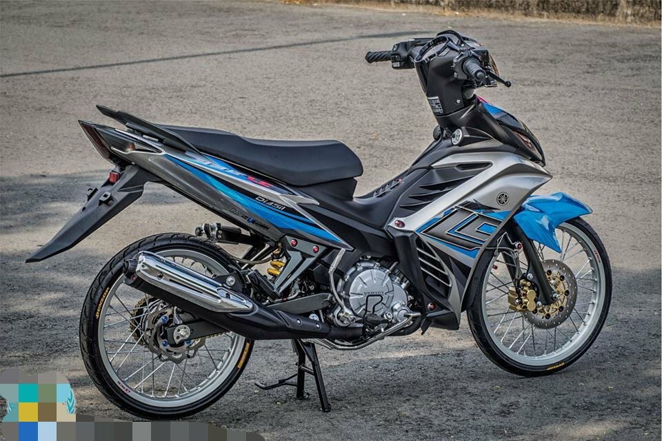 Tem rời exciter 135 bạc phối xanh lc , tặng kèm set logo