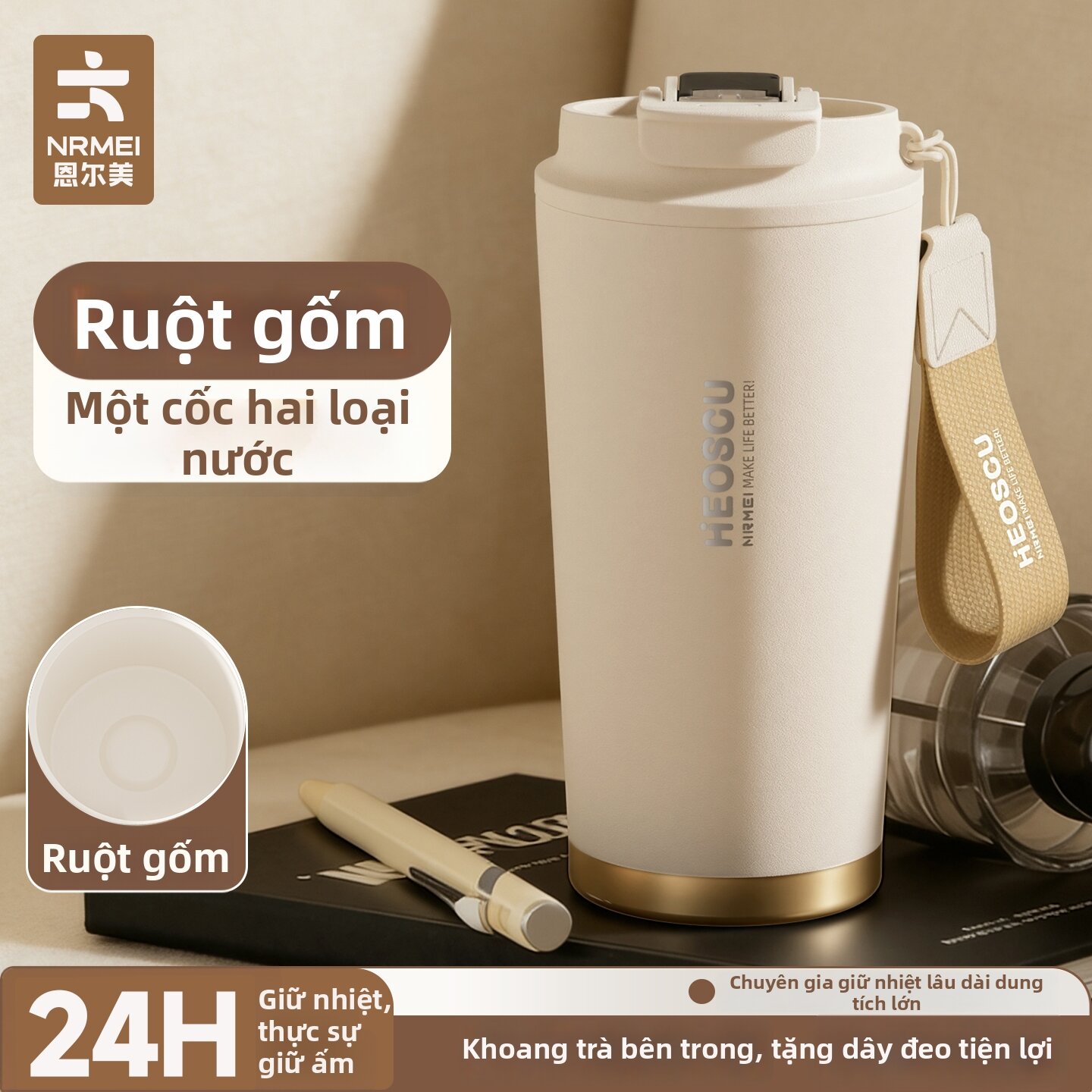 Tách Cà Phê Dày Cách Nhiệt Có Lớp Sứ Ẩn