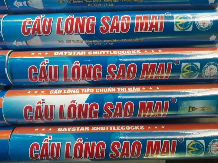 [ HCM đại lí ] Ống cầu lông Sao Mai 12 quả chuẩn thi đấu TẶNG KÈM VỚ