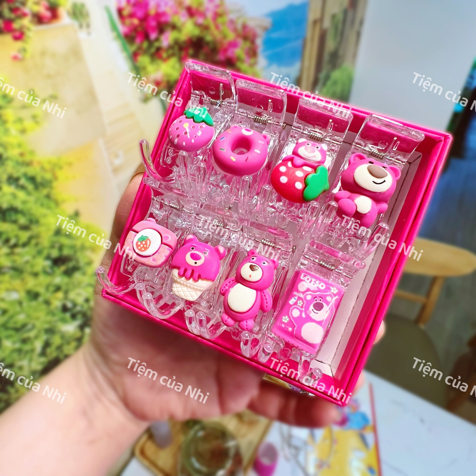 [GIÁ SỈ] SET 8 KẸP CÀNG CUA 3 RĂNG GẤU DÂU LOTSO