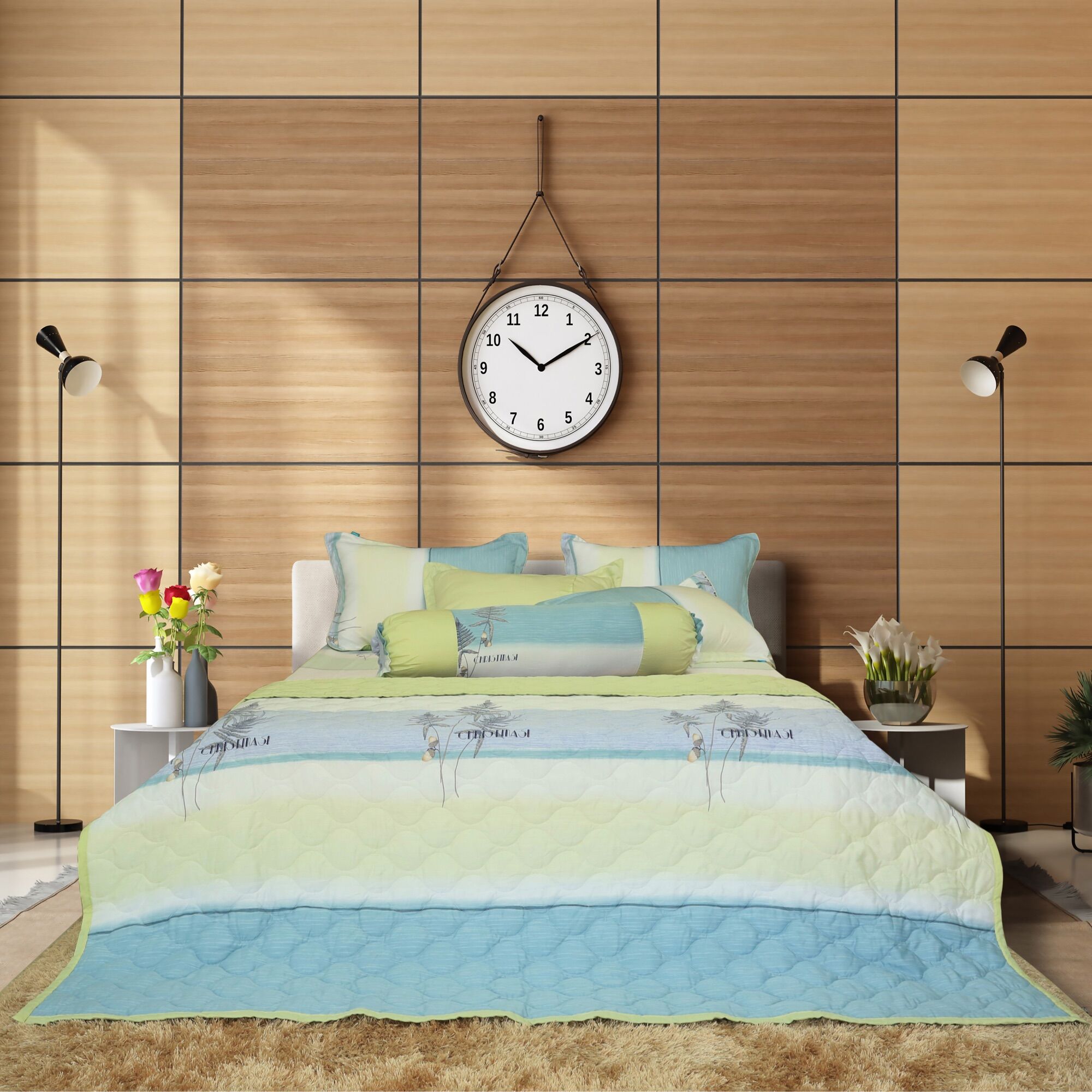 Bộ chăn drap gối Tencel 160x200cm ( 180x200cm) Hometex