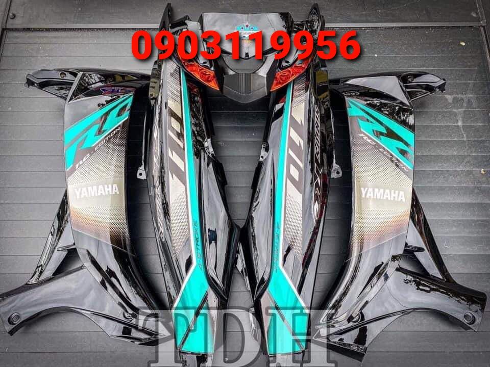 Tem rời sirius đen rc phối xanh, tặng kèm set logo, tem 3 lớp không bay màu