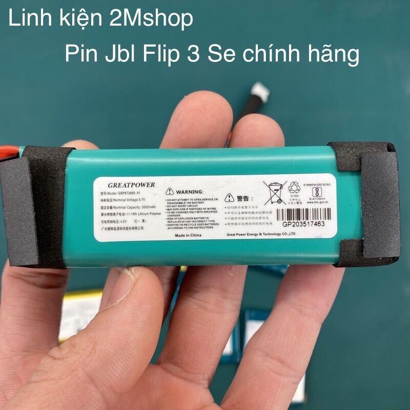 Pin Jbl FLip 3 SE chính hãng. Thay Pin loa Flip 3 SE. Linh kiện 2Mshop