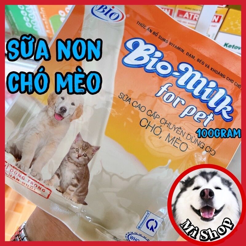 Bio Milk pet sữa non hạn chế tiêu chảy, hấp thu nhanh, mau lớn, khỏe mạnh chó, mèo 100gram