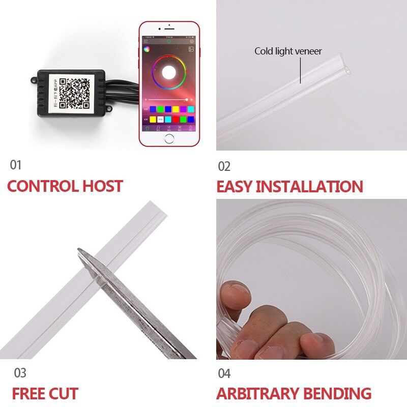 ĐÈN LED NỘI THẤT Ô TÔ 64 Màu