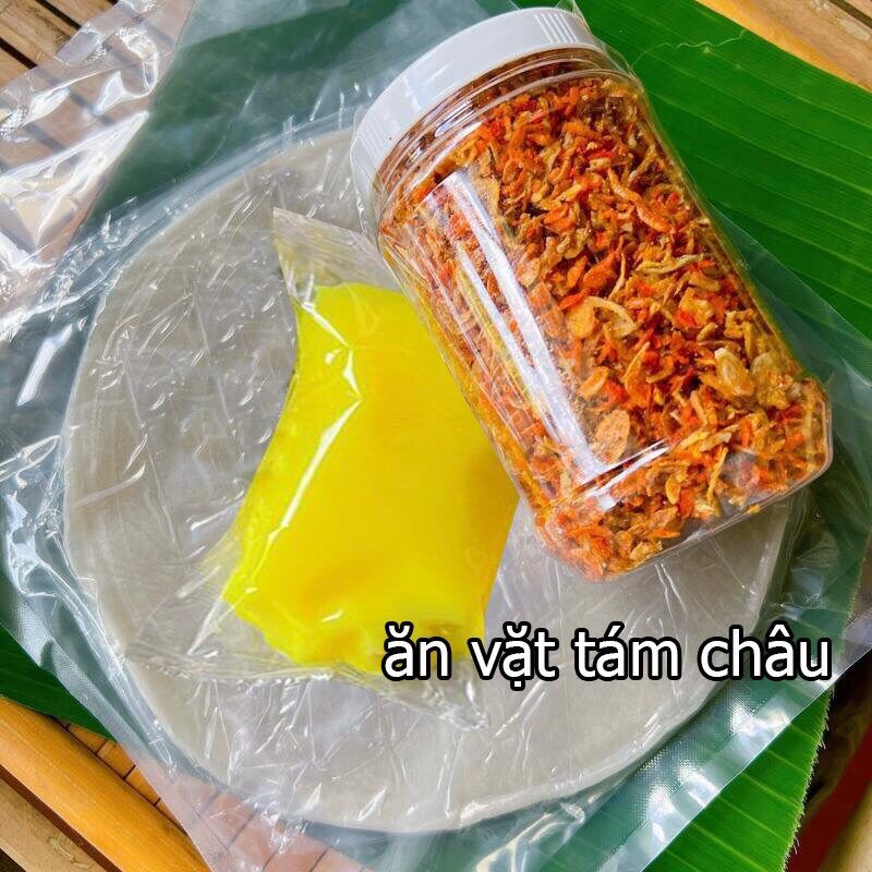 Bánh tráng phơi sương 300g +200g muối tép hành phi+bơ trứng gà