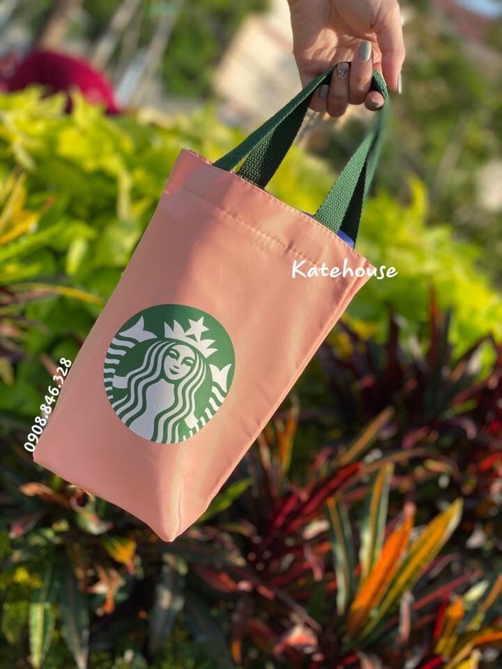 Túi xách đựng ly in logo Starbucks