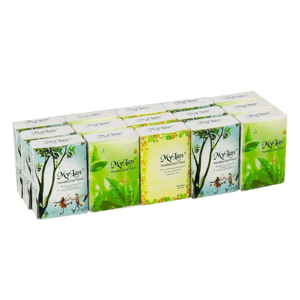Lốc 15 gói khăn giấy bỏ túi My lan hàng chính hãng, mịn dai, tự nhiên
