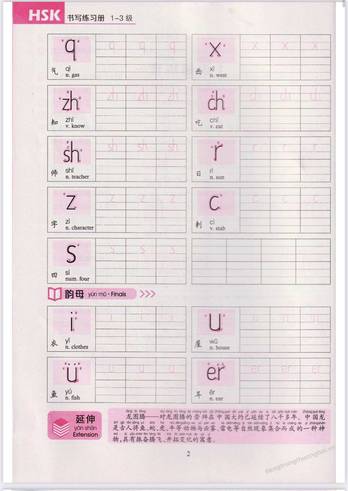 Luyện Tập viết tiếng Trung  tổng hợp từ Hsk 1- hsk 3