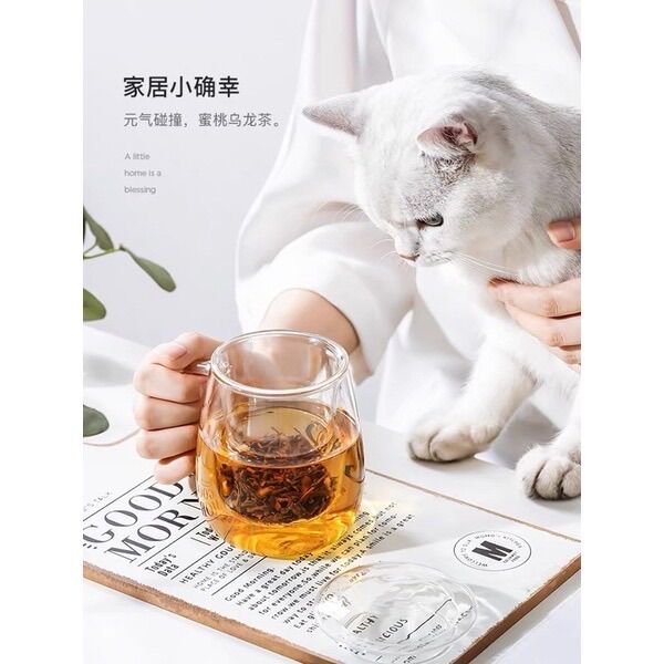 [Nhập RS0822 giảm 30k cho đơn 99k]Cốc nước thuỷ tinh có lõi lọc 350ml