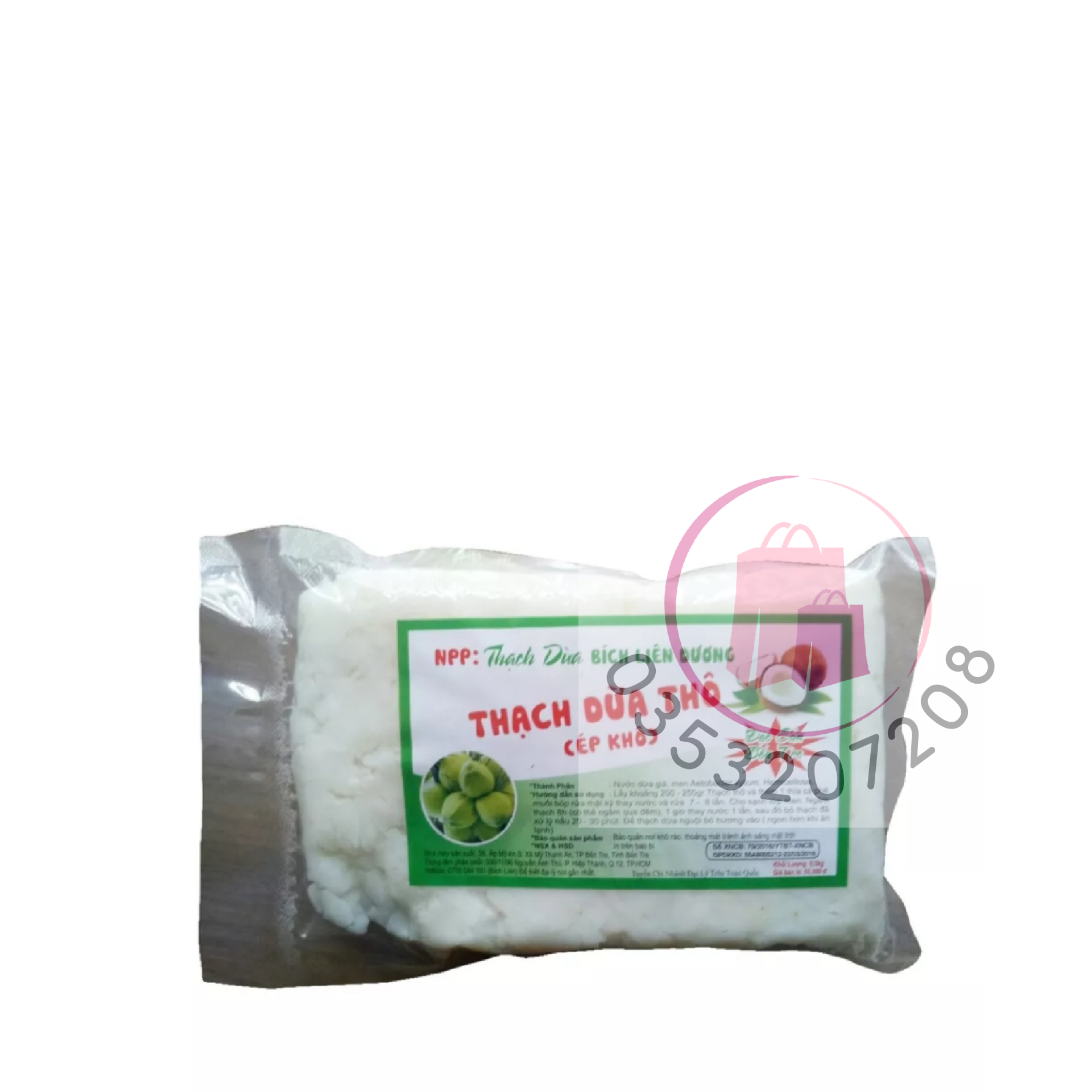 1 kg thạch dừa thô khô hương dừa