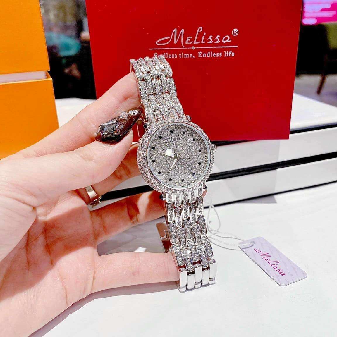 [HCM]Đồng hồ nữ Melissa dây full đá mặt 36mm
