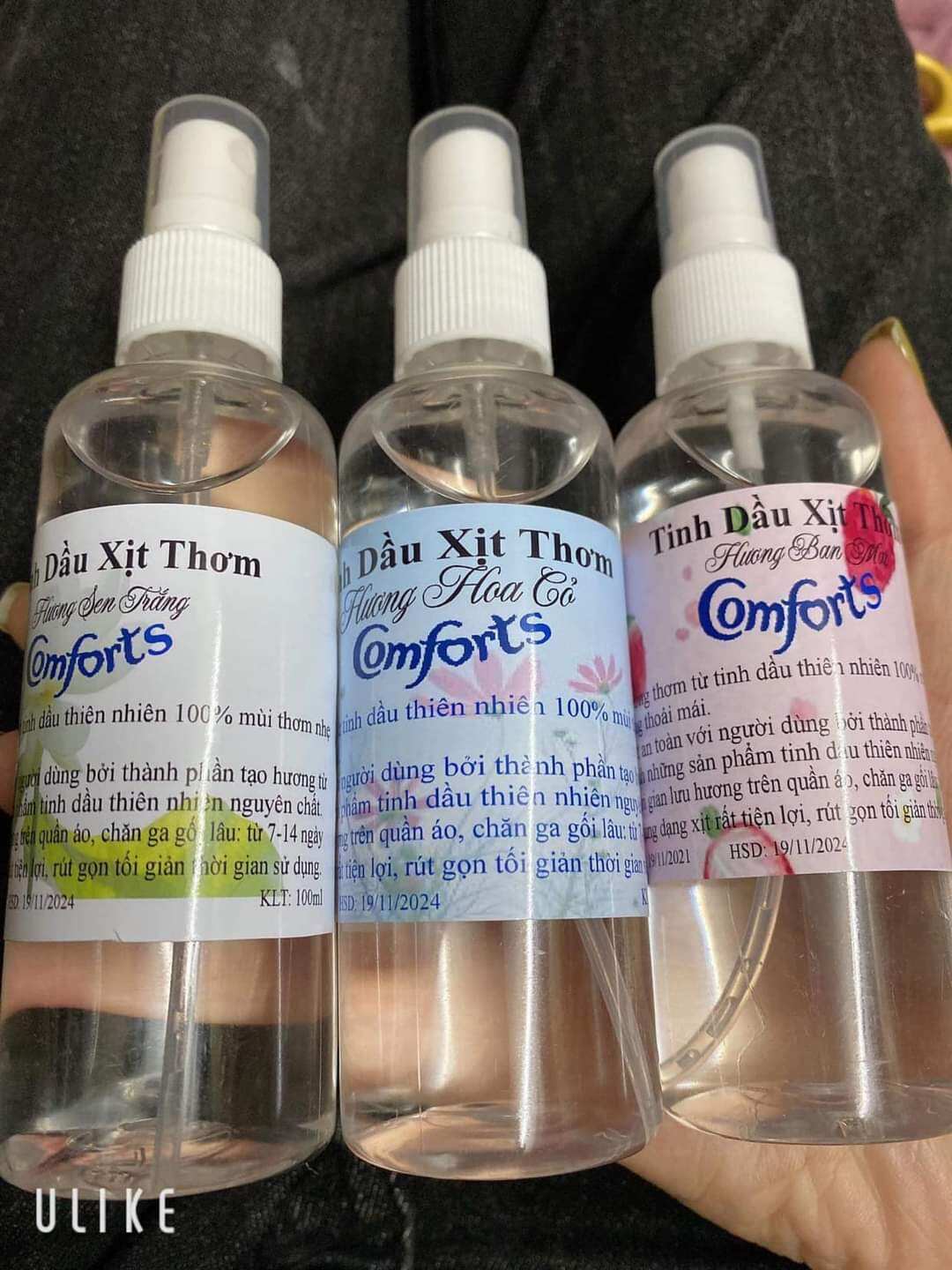 COMBO 3 LỌ 3 MÙI XỊT THƠM TINH DẦU COMFORT
