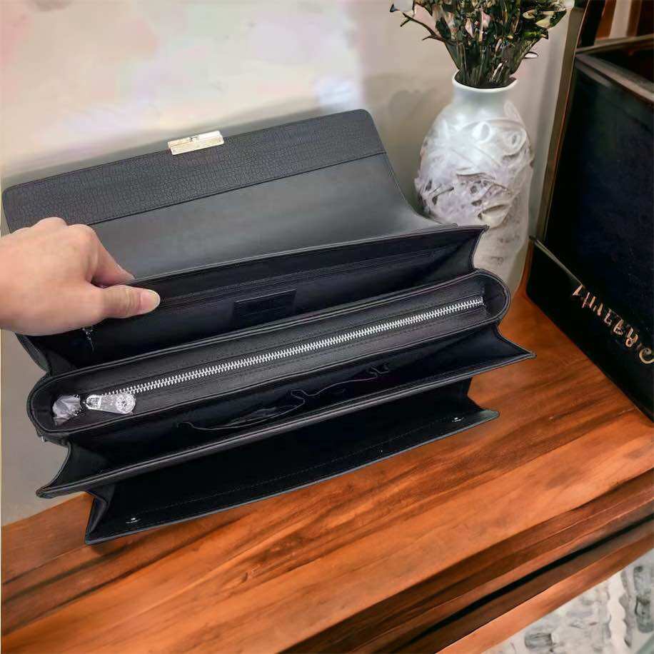Cặp Da Khóa Số Da Bò Siêu Sang San Leather 9812.