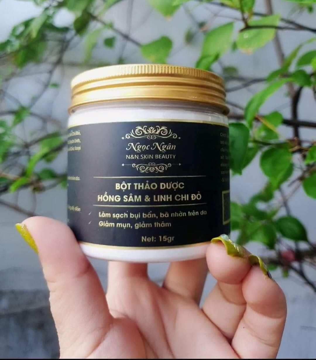 BỘT RỬA MẶT THẢO DƯỢC HỒNG SÂM ( làm sạch, sáng da, mờ thâm nám , giảm mụn , mịn và căng bóng da)