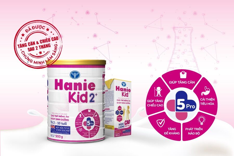 Sữa bột Nutricare Hanie Kid 2+  (Mẫu Mới , Date Mới )
