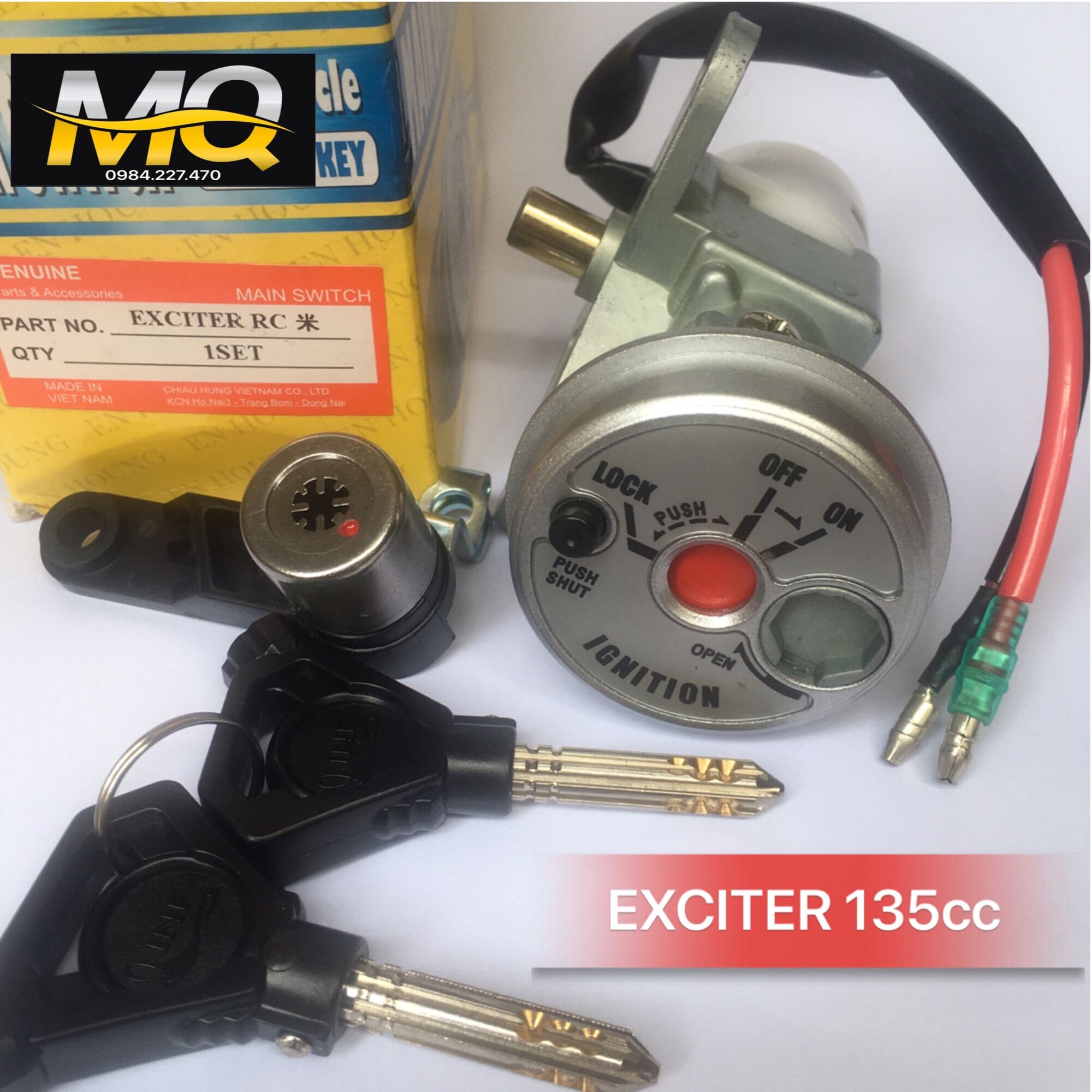 BỘ Ổ KHOÁ XE EXCITER 135cc 5 Số 8 CẠNH ( KHÓA ĐIỆN + KHÓA YÊN ) ( XEM ẢNH + VIDEO)