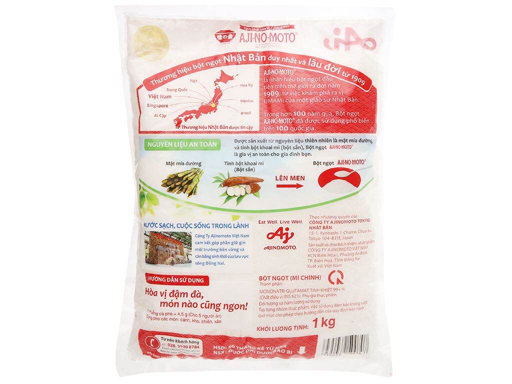 Bịch bột ngọt Ajinomoto 1kg hat to