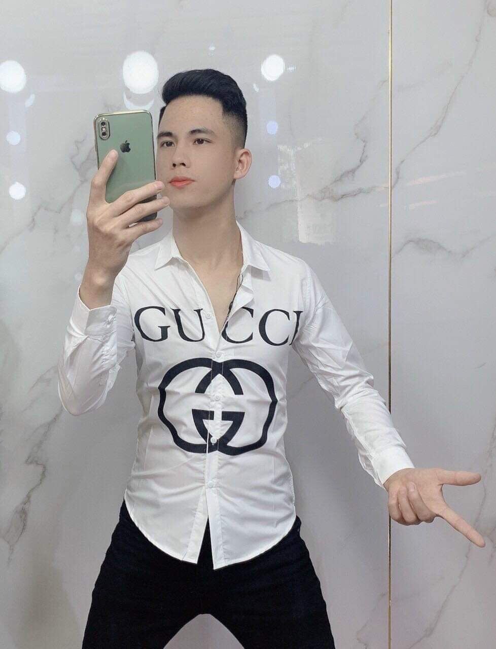 Áo sơ mi nam BBR trắng dài tay phối họa tiết in nhiệt mẫu mới nhất cao cấp AHFASHION