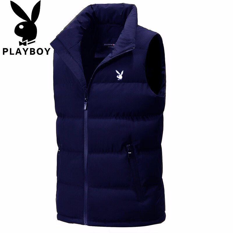 Playboy nam áo khoác dày hơn lông vũ nam mùa đông cặp đôi áo bông ghi lê - ảnh sản phẩm 6