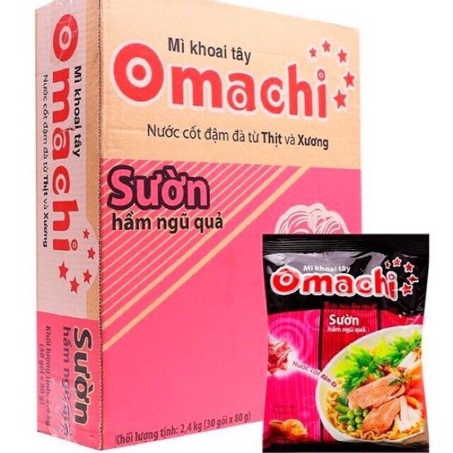 Thùng 30 gói mì omachi sườn hầm ngũ quả 80g