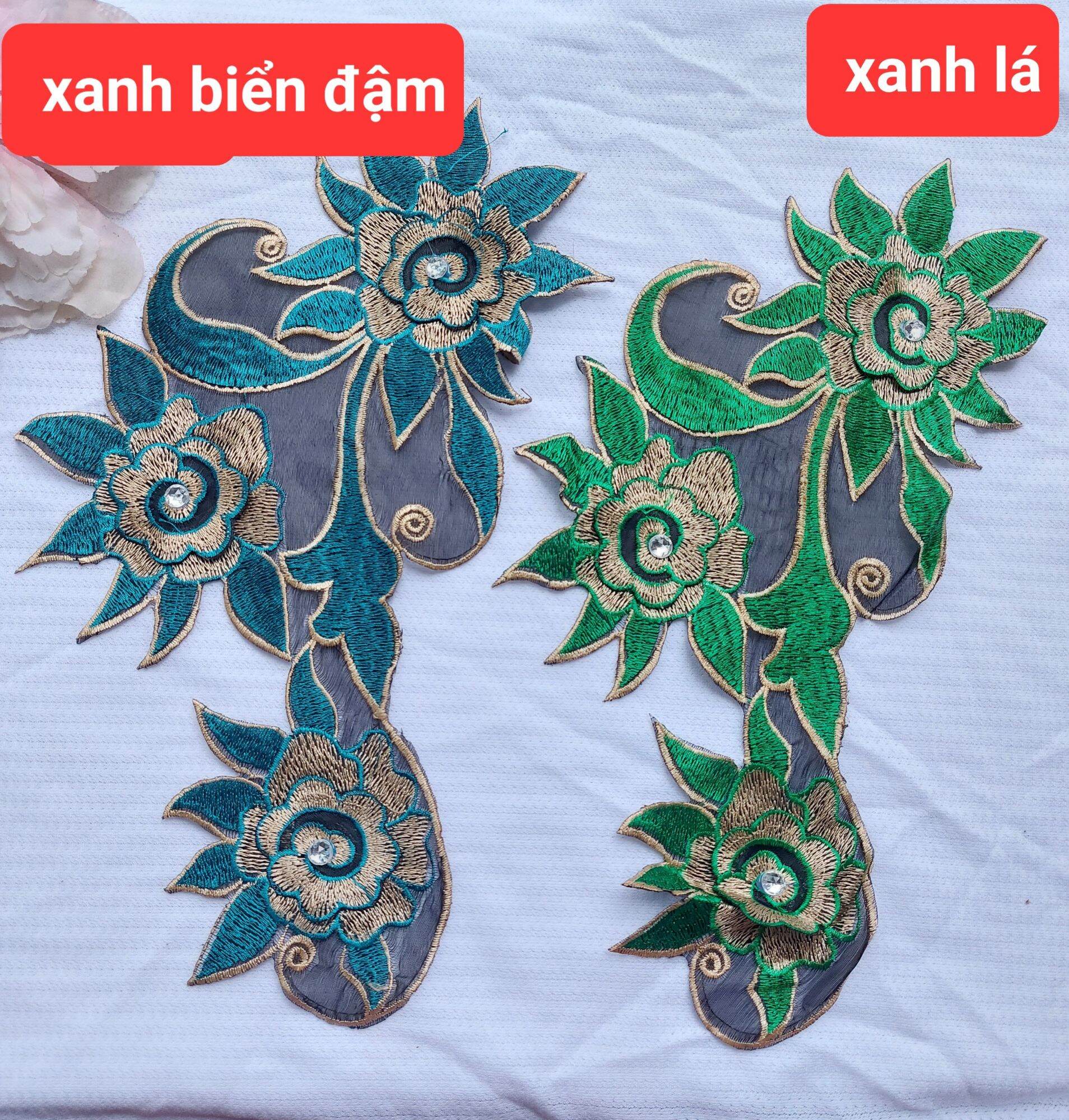 miếng hoa thêu đắp áo nhiều màu (R33)